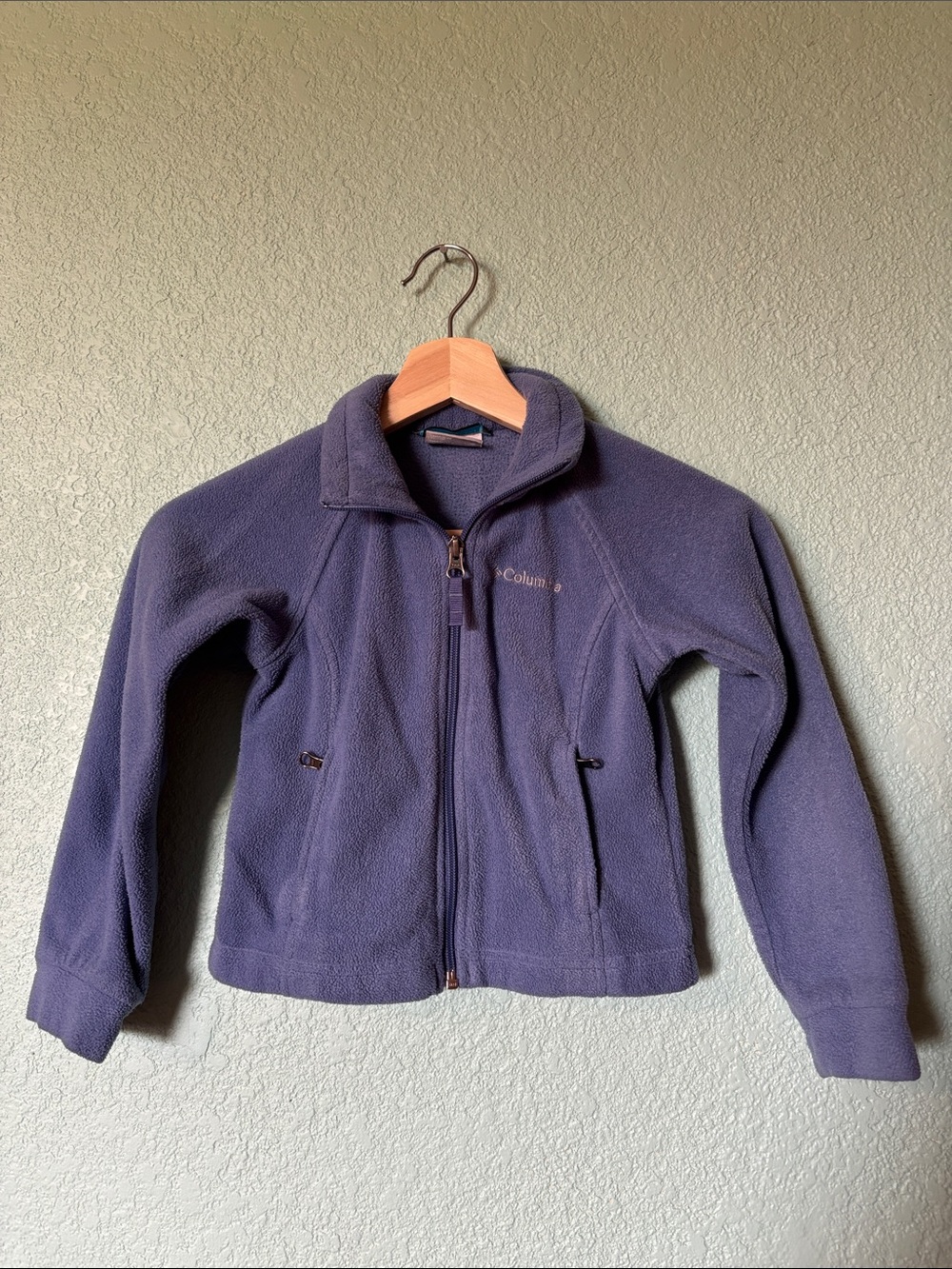 Columbia Periwinkle Full-Zip Fleece Jacket Youth XXS Size 4/5 Good
